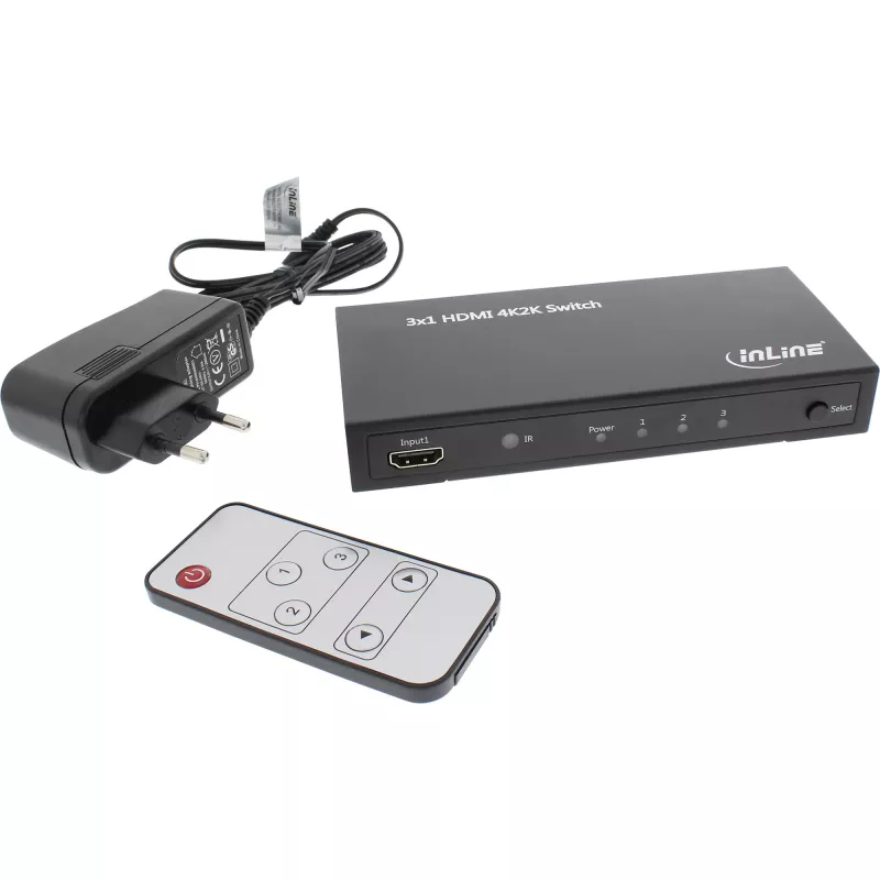 InLine HDMI jungiklis 3 IN į 1 OUT 4K2K 3D HD Audio