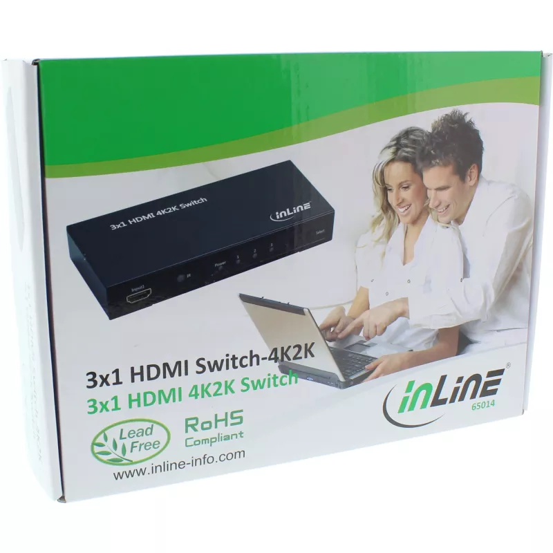 InLine HDMI jungiklis 3 IN į 1 OUT 4K2K 3D HD Audio