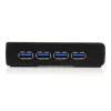 StarTech.com 4 prievadų juodas SuperSpeed USB 3.0 šakotuvas, USB 3.2 Gen 1 (3.1 Gen 1) Type-A, 5000 Mbit/s, juodas, su maitinimu, 5 V, 2 A