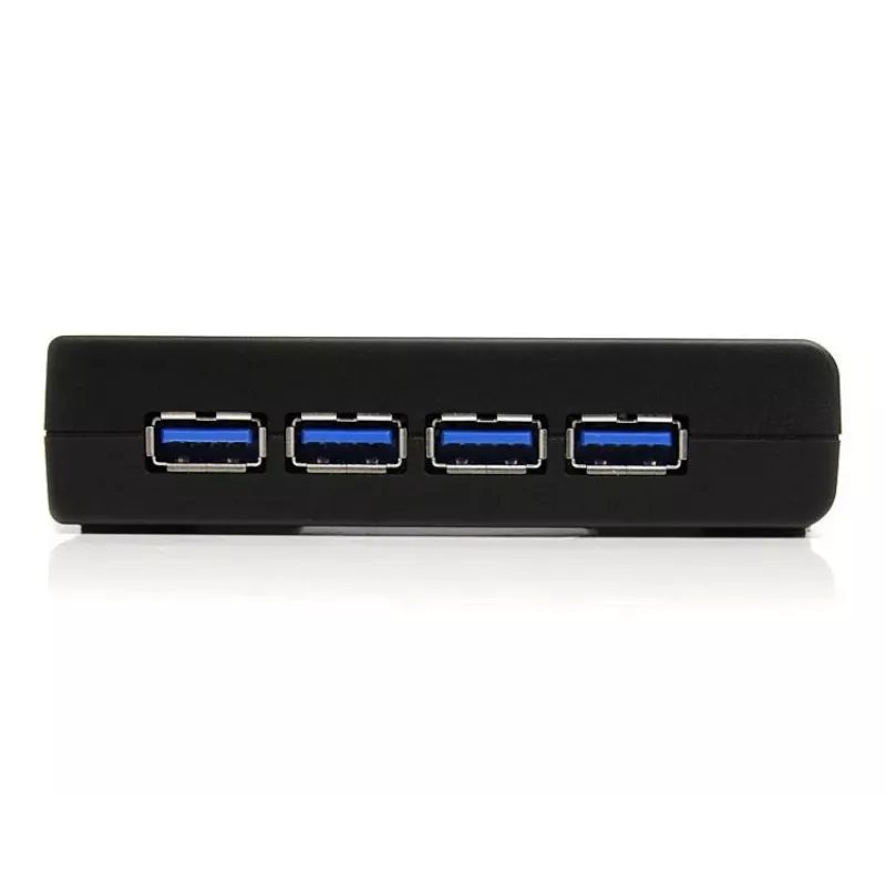 StarTech.com 4 prievadų juodas SuperSpeed USB 3.0 šakotuvas, USB 3.2 Gen 1 (3.1 Gen 1) Type-A, 5000 Mbit/s, juodas, su maitinimu, 5 V, 2 A