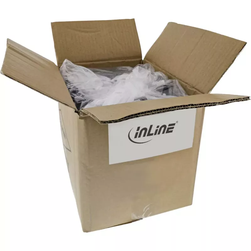 InLine 100 vnt. didmeninė pakuotė USB 2.0 laidas A kištukas į A lizdas skydelio angai 0,6 m