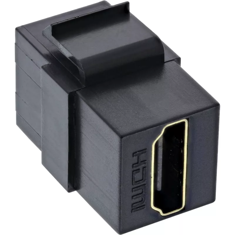 InLine HDMI Keystone snap-in modulis, 4K/60Hz, HDMI AF/AF, juodas