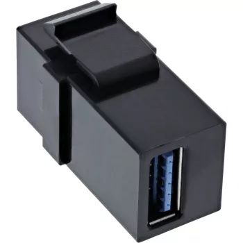 InLine USB 3.1 Snap-In modulis, USB-A F/F, juodas korpusas