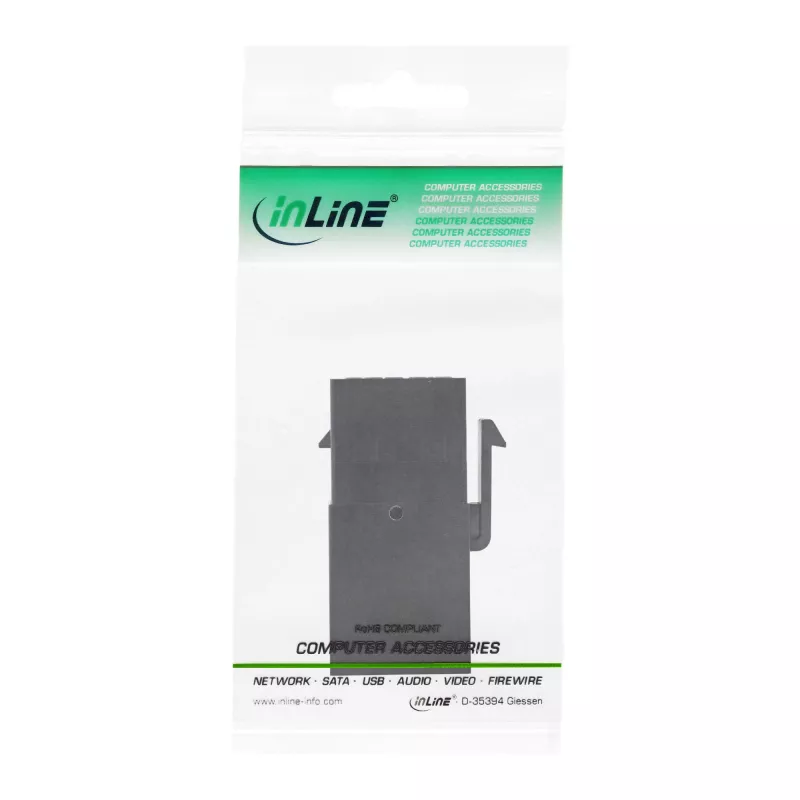 InLine USB 3.1 Snap-In modulis, USB-A F/F, juodas korpusas