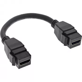 InLine HDMI 2x Keystone laidas 4K/60Hz, HDMI A moteriška/moteriška, juodas, 0,2 m