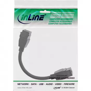InLine HDMI 2x Keystone laidas 4K/60Hz, HDMI A moteriška/moteriška, juodas, 0,2 m