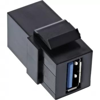 InLine USB 3.1 Snap-In modulis, USB-A M/M, 90° kampu, juodas korpusas