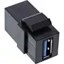 InLine USB 3.1 Snap-In modulis, USB-A M/M, 90° kampu, juodas korpusas