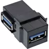 InLine USB 3.1 Snap-In modulis, USB-A M/M, 90° kampu, juodas korpusas
