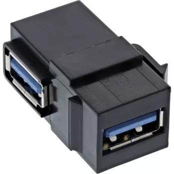 InLine USB 3.1 Snap-In modulis, USB-A M/M, 90° kampu, juodas korpusas