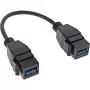 InLine USB 3.2 Gen1 2x keystone adapterinis kabelis, 2x USB A keystone lizdai, 0,2 m