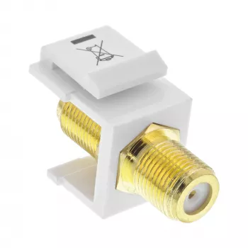 InLine Keystone montažinis adapteris, palydoviniam kabeliui, 2x F lizdai, baltas