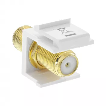 InLine Keystone montažinis adapteris, palydoviniam kabeliui, 2x F lizdai, baltas