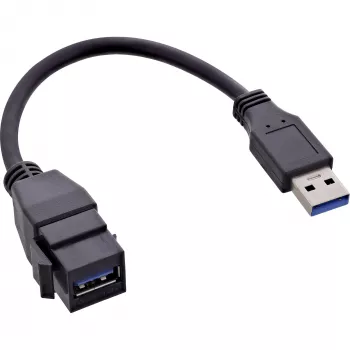 USB 3.2 Gen1 adapterio laidas InLine 76206C 0,2 m USB A lizdas – Kištukinė jungtis
