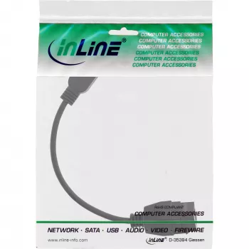 USB 3.2 Gen1 adapterio laidas InLine 76206C 0,2 m USB A lizdas – Kištukinė jungtis