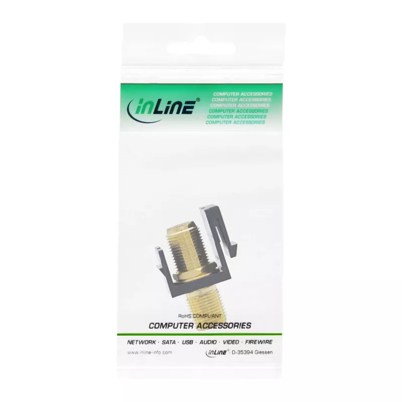 InLine 76202I Keystone montavimo adapteris, palydoviniam kabeliui, 2x F lizdai, juodas