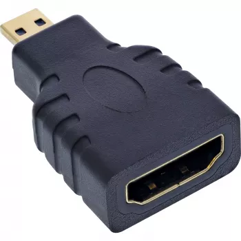 InLine HDMI adapteris HDMI A lizdas / HDMI D kištukas, 4K/60Hz, auksuoti kontaktai