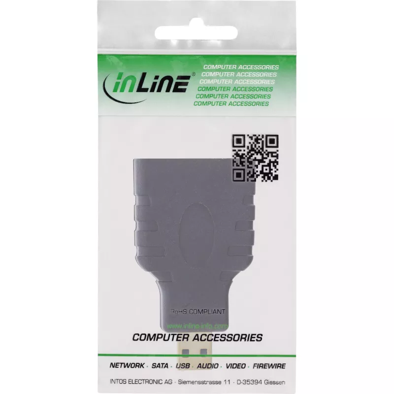 InLine HDMI adapteris HDMI A lizdas / HDMI D kištukas, 4K/60Hz, auksuoti kontaktai
