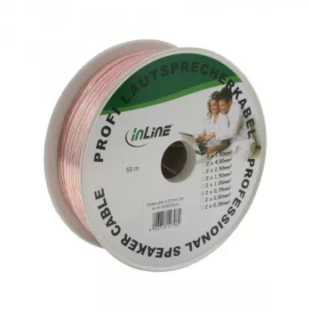 InLine garsiakalbių kabelis 2x 0,75 mm² CCA skaidrus 50 m