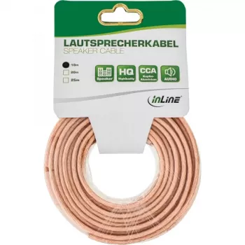 Garsiakalbio laidas InLine 98310T 2x 2,5 mm² CCA permatomas 10 m