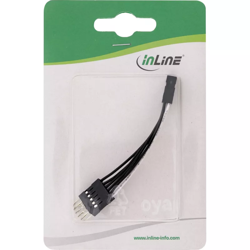 InLine USB vidinis prailginimas 2x 5 kontaktų kištukas / lizdas tiesus, 0,05 m
