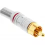 InLine RCA metalinis kištukas lituojamas, sidabrinis, raudonu žiedu, 6 mm kabeliui