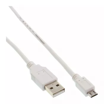 InLine Micro USB 2.0 laidas USB-A (vyriškas) / Micro-B (vyriškas), baltas, 1,8 m