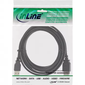 InLine USB 2.0 ilginimo laidas Type A vyriškas/moteriškas 34602B 2m juodas