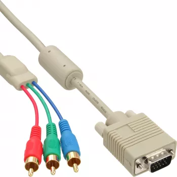 InLine VGA RGB laidas VGA kištukas / 3x RCA kištukas 2 m