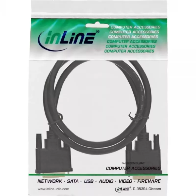 DVI-D laidas Premium 24+1 kištukas / kištukas Dual Link auksuotas 1 m InLine 17771P