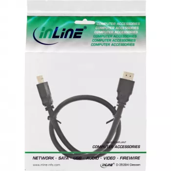InLine HDMI laidas, High Speed HDMI, M/M, juodas, paauksuoti kontaktai, 15 m