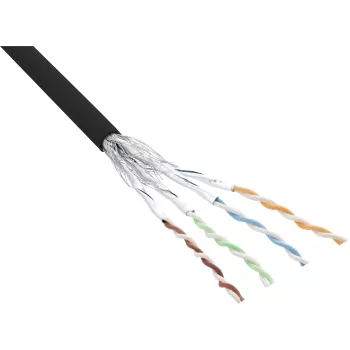 InLine Patch kabelis S/FTP PiMF Cat.6 juodas AWG27 PVC Varis 100 m