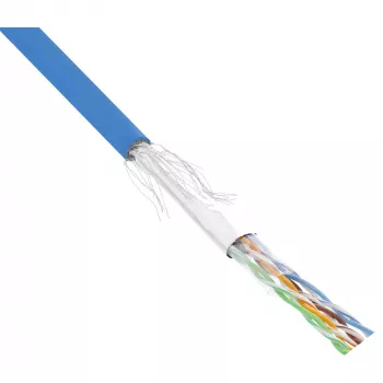 InLine Patch Laidas SF/UTP Cat.5e AWG26 CCA PVC mėlynas 100m