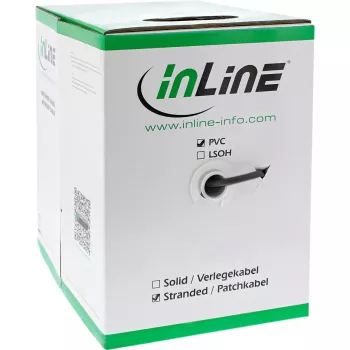 InLine Patch Laidas SF/UTP Cat.5e AWG26 CCA PVC juodas 100 m