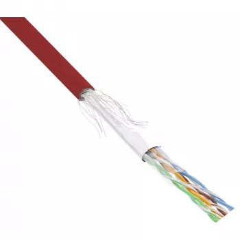 InLine Patch kabelis SF/UTP Cat.5e AWG26 CCA PVC raudonas 100 m