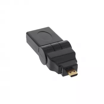 HDMI adapteris A lizdas / D kištukas pasukamas auksuotas InLine 17690L