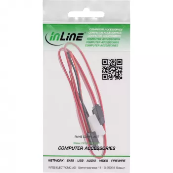 InLine Slimline SATA laidas, Slim SATA 13 kontaktų (7+6) pusė į SATA+maitinimą, 0,4 m