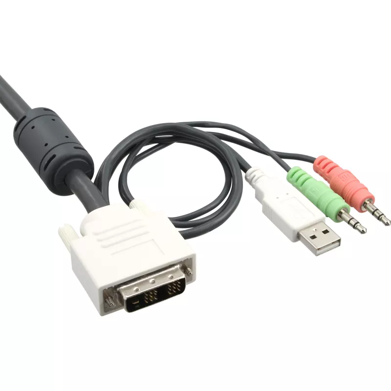 InLine KVM Jungiklis 2 prievadai DVI-D USB su garsu