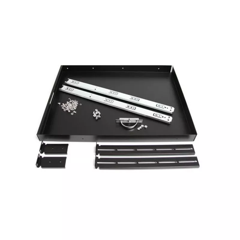 StarTech.com 1U slankioji lentyna serverio stovo lentynai, 55 svarų (25 kg), 55 cm gylio plieninė ištraukiama dėžė 19 colių AV, tinklo įrangos stovui