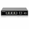 Intellinet 5-portų Gigabit Ethernet PoE+ jungiklis su SFP prievadu, 91 W galios biudžetas