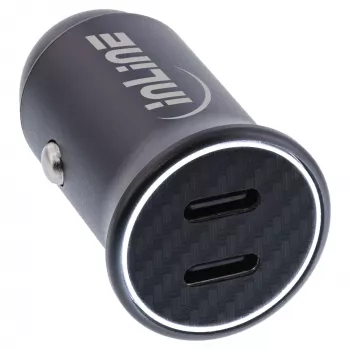 InLine 31502Y automobilinis USB įkroviklis su PD 3.0, 2x USB-C, juodas