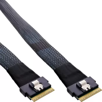 InLine Slim SAS kabelis, SFF-8654 8X į SFF-8654 8X, 48 Gb/s, 1 m