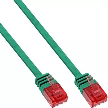 InLine Flat Ultraslim Patch Cable U/UTP Cat.6 Gigabit paruoštas žalias 5m