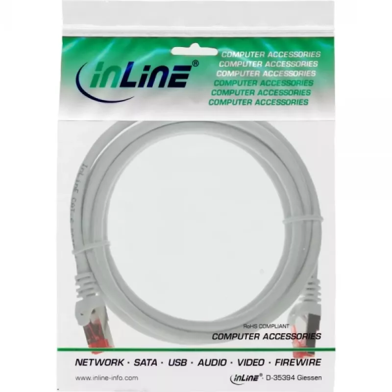 InLine Patch Laidas S/FTP PiMF Cat.6 250MHz PVC varis baltas 25m