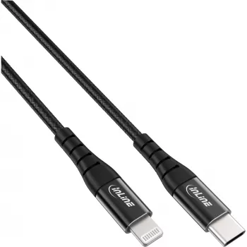 InLine USB-C Lightning laidas, iPad, iPhone, iPod, juodas/aliuminis, 2 m, MFi