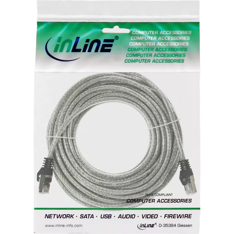 InLine Patch Laidas SF/UTP Cat.5e permatomas 25m