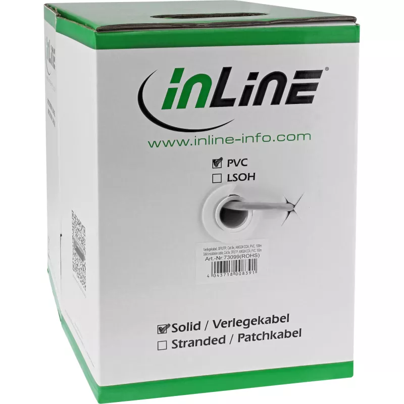 InLine Solid Montavimo Laidas SF/UTP Cat.5e AWG24 CCA PVC 500m