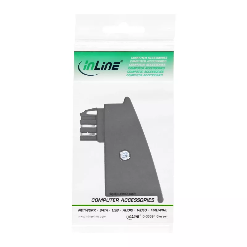 Adapteris InLine TAE-F (vyriškas) į RJ45 (moteriška) 8P2C, skirtas Fritzbox, juodas
