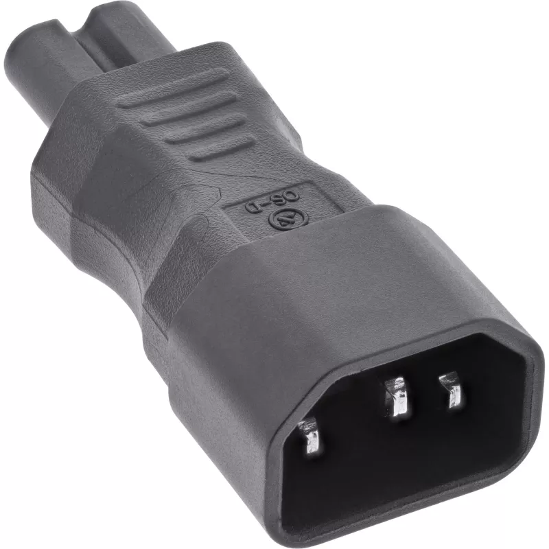InLine maitinimo adapteris IEC 60320 C14 / C7, 3 kontaktų IEC įrenginiui prie 2 kontaktų
