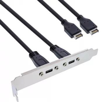 InLine Slot bracket USB-C į USB 3.2 priekinio skydelio Key-A vidinis laidas, 0,5 m